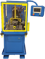 Tube grooving machine for rolling or cutting operations.